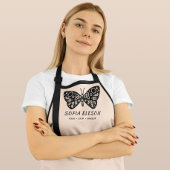 Tablier Logo stylish Black Butterfly Logo Blush Pink Emplo