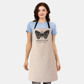 Tablier Logo stylish Black Butterfly Logo Blush Pink Emplo (Porté)