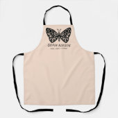 Tablier Logo stylish Black Butterfly Logo Blush Pink Emplo (Recto)