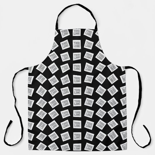 Tablier Logo unique ou Motif d'image | Noir (modifiable) (Recto)