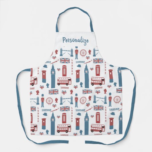 Tablier London Angleterre Big Ben English Drapeau Queen's  (Recto)