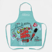 Tablier Londres Angleterre Royaume-Uni Nom personnalisé  (Recto)