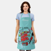 Tablier Londres Angleterre Royaume-Uni Nom personnalisé  (Porté)