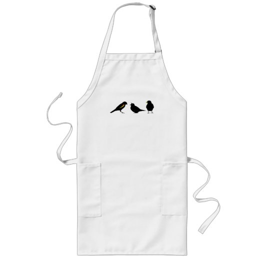 Tablier Long 3 petits oiseaux par l'erndub (Devant)