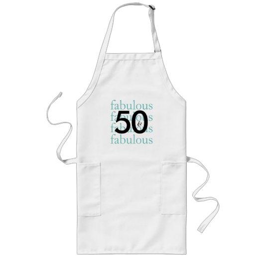 Tablier Long 50 et fabuleux noir, blanc, Turquoise tablier (Devant)