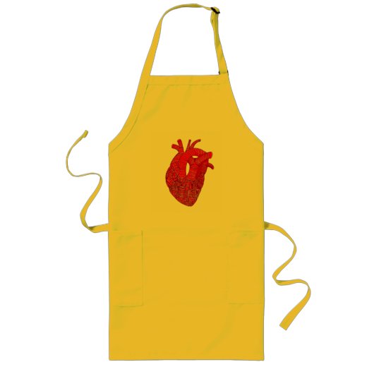 Tablier Long Abstract Anatomical Heart Line Art (Devant)