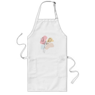 Tablier Long Abstrait Pastel Floral