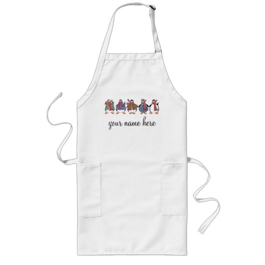 Tablier Long Aire de cuisson de vacances personnalisée (Devant)