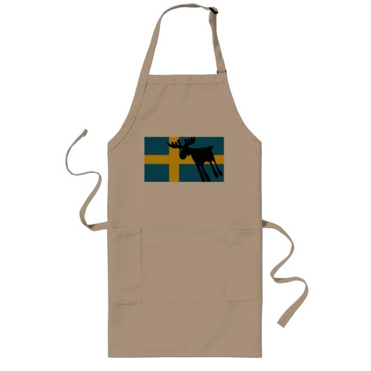 Tablier Long Älg / Moose med Svenska flaggan (Devant)