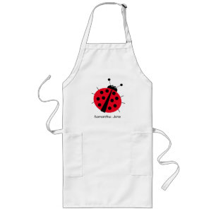 Tablier Long Amateurs de coccinelle mignonne caricature amusant