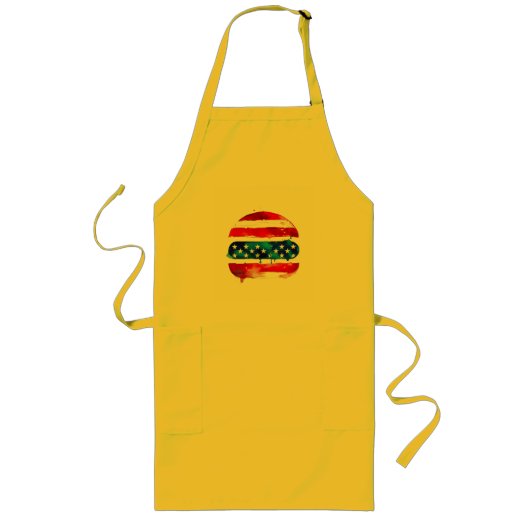 Tablier Long America Burger (Peinture Blanche No. 2) (Devant)