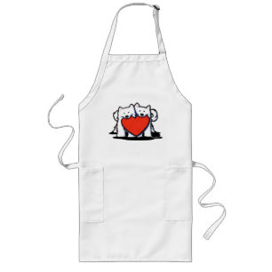 Tablier Long American Eskimo Heart Duo Adulte Adulte Apron