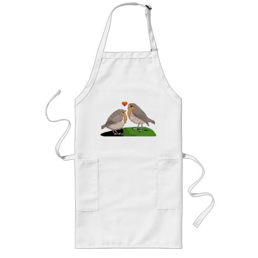 Tablier Long Amour d'oiseau de rouge-gorge (Devant)