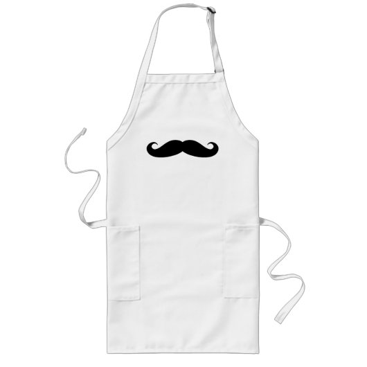 Tablier Long Amoureux tablier de moustache noire pour hommes fe (Devant)