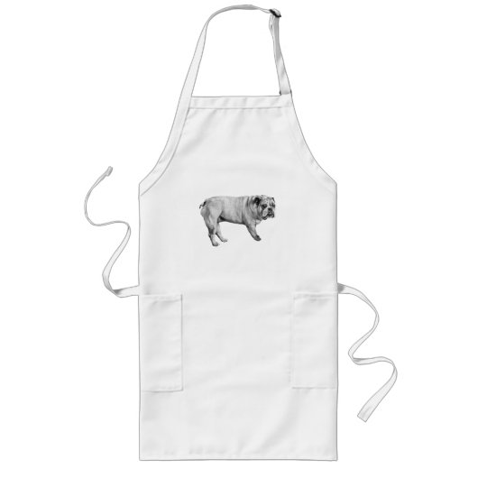 Tablier Long Apron Bulldog de cuisine calme (Devant)
