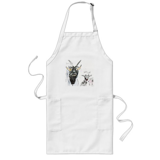 Tablier Long Apron de chèvre. - Drôle Tablier (Devant)