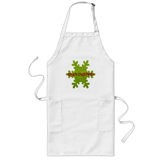 Tablier Long Apron de Noël Vert ! (Devant)