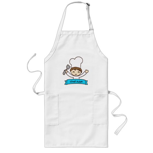 Tablier Long Apron for Kids with Hand-Drawn Masterchef Print (Devant)