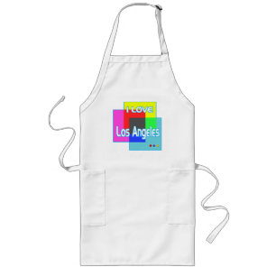 Tablier Long Apron "I LOVE Los Angeles Coloring 2"