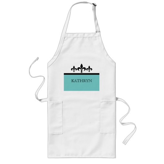 Tablier Long Aqua Swanky Fleur De Lis Apron (Devant)