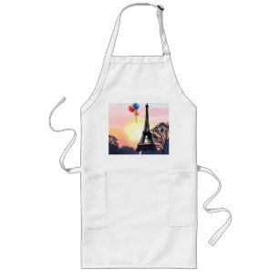 Tablier Long Aquarelle Tour Eiffel avec Ballons