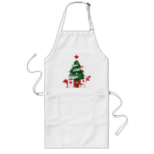 Tablier Long Arbre de Noël Canada Chandail Laide X-mas canadien