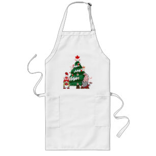 Tablier Long Arbre de Noël Canada Chandail Laide X-mas canadien