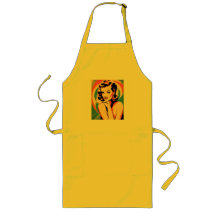 Art Déco Pin Up Girl Jaune Apron Mode