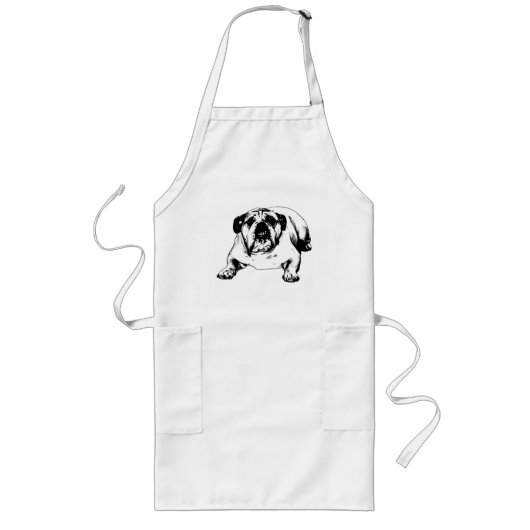 Tablier Long Baiser de chef, approbation du bouledogue (Devant)