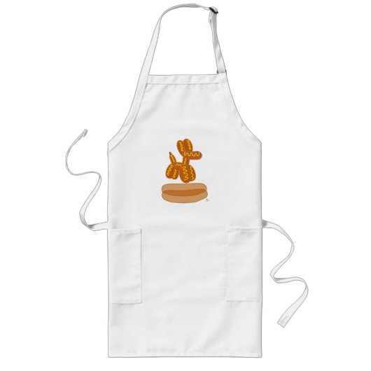 Tablier Long Ballon Comestible Hot Dog Dessin Animé Drôle  (Devant)