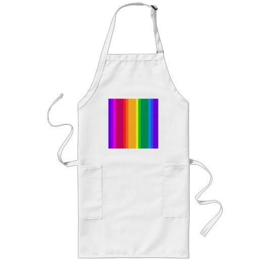 Tablier Long Bandes arc-en-ciel irrégulières (Devant)