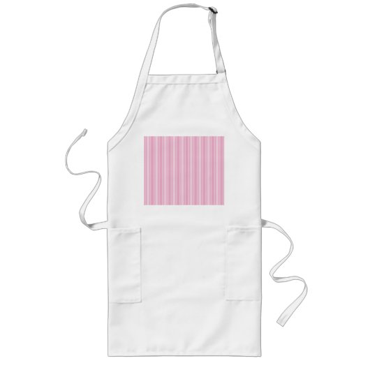 Tablier Long Bandes de bonbons rose pâle (Devant)