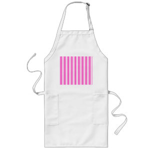 Tablier Long Bandes de bonbons roses et blancs chauds