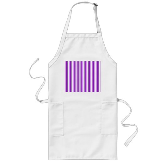 Tablier Long Bandes royales de bonbons violets et blancs (Devant)