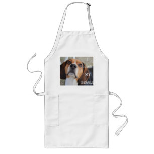 Tablier Long beagle amour w pic noir rouge blanc