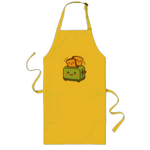Tablier Long "Beau grille-pain et pain souriant - Cuisine exqui