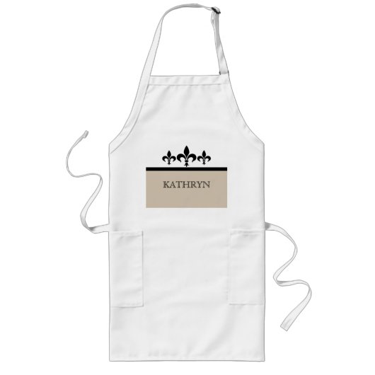 Tablier Long Beige Swanky Fleur De Lis Apron (Devant)