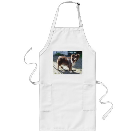 Tablier Long berger australien rouge tri amour w pic (Devant)