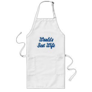 Tablier Long Best Wife sea blue text