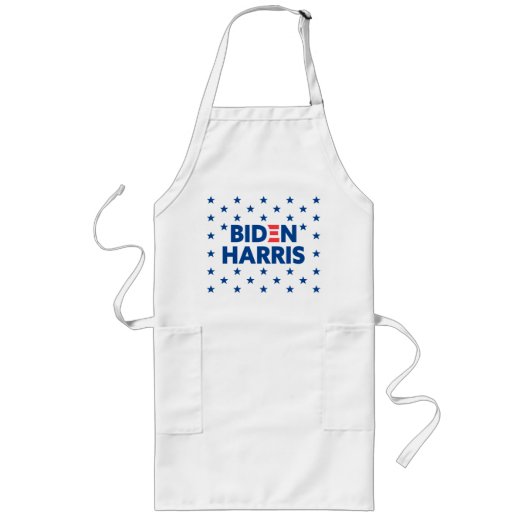 Tablier Long Biden / Harris Blue Stars Motif White (Devant)