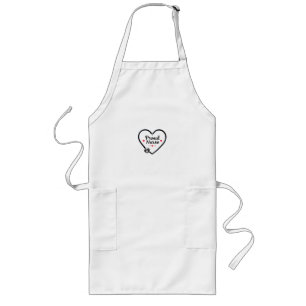 Tablier Long Black Stethoscope Forming Heart Shape with “Proud