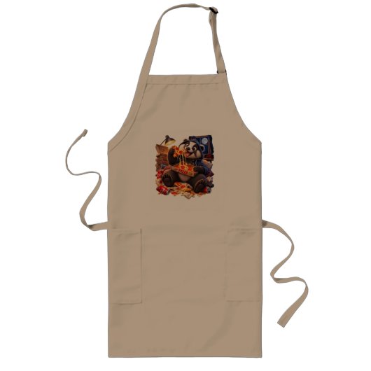 Tablier Long Blaireau de pizza de minuit – Blaireau drôle migno (Devant)