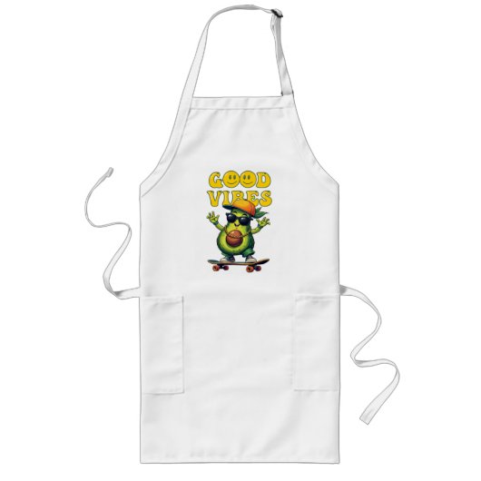 Tablier Long Bonnes vibes Avocado (Devant)