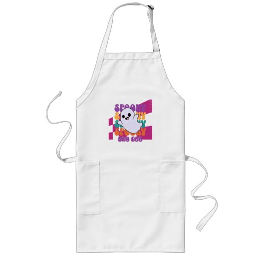 Tablier Long Boo effrayant (Devant)