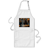 Tablier Long Bouddha blanc long tablier avec poches (Devant)