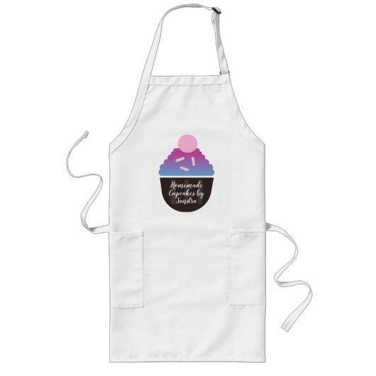 Tablier Long Boulangerie Business Cupcake Gradient Logo (Devant)