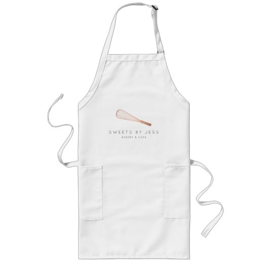Tablier Long Boulangerie rose Gold Whisk (Devant)