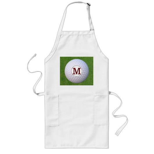 Tablier Long Boule de golf Monogram Golfer Greens BBQ Turf (Devant)