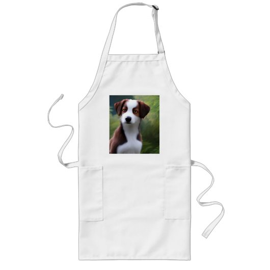 Tablier Long Bruce The Border Collie Puppy, Apron (Devant)