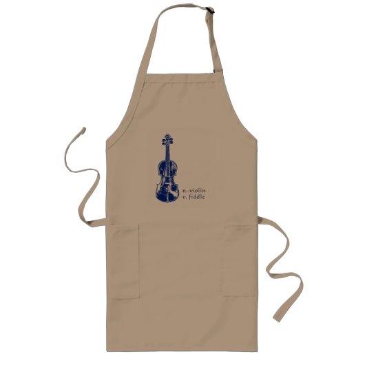 Tablier Long Cadeau de musique Bluegrass Country pour violon tr (Devant)